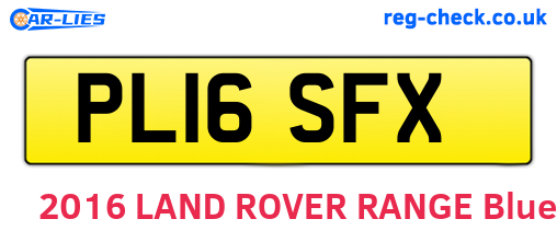 PL16SFX are the vehicle registration plates.