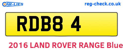 RDB84 are the vehicle registration plates.