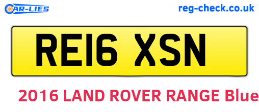 RE16XSN are the vehicle registration plates.