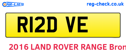 R12DVE are the vehicle registration plates.