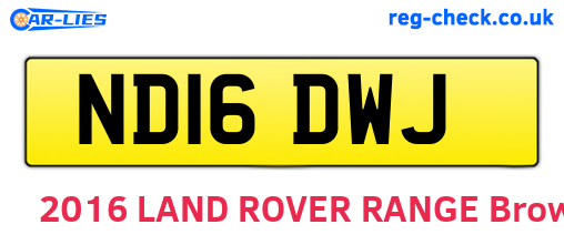ND16DWJ are the vehicle registration plates.