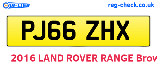 PJ66ZHX are the vehicle registration plates.