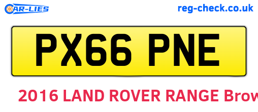 PX66PNE are the vehicle registration plates.