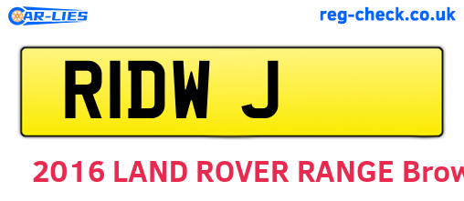 R1DWJ are the vehicle registration plates.
