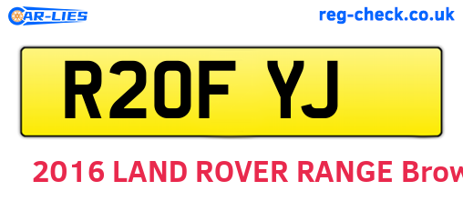 R20FYJ are the vehicle registration plates.