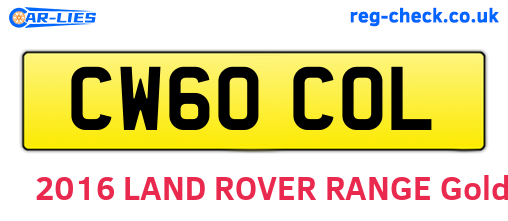 CW60COL are the vehicle registration plates.