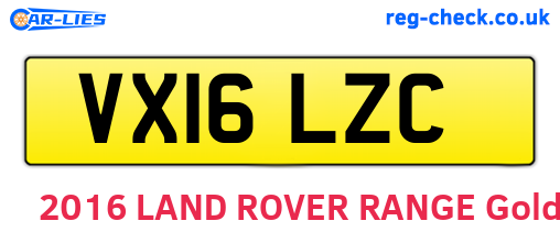 VX16LZC are the vehicle registration plates.