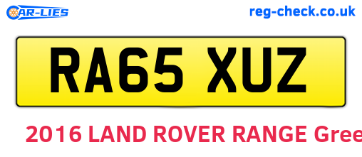 RA65XUZ are the vehicle registration plates.