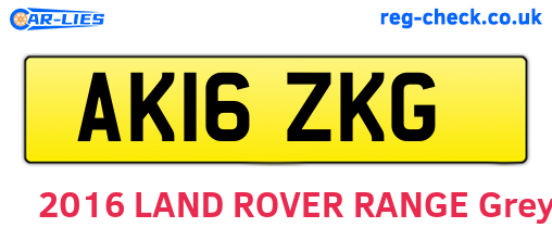 AK16ZKG are the vehicle registration plates.