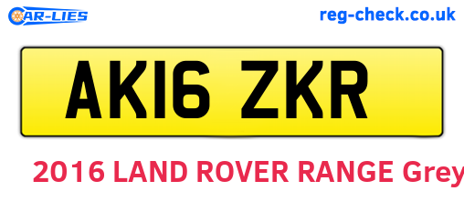 AK16ZKR are the vehicle registration plates.