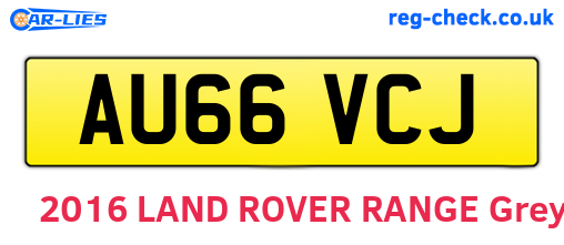 AU66VCJ are the vehicle registration plates.