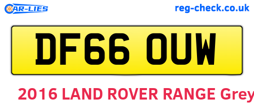 DF66OUW are the vehicle registration plates.