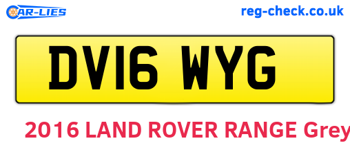 DV16WYG are the vehicle registration plates.