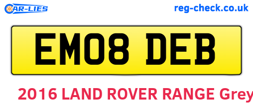 EM08DEB are the vehicle registration plates.