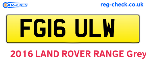 FG16ULW are the vehicle registration plates.