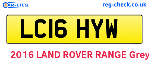LC16HYW are the vehicle registration plates.