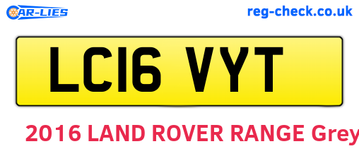 LC16VYT are the vehicle registration plates.