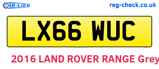 LX66WUC are the vehicle registration plates.