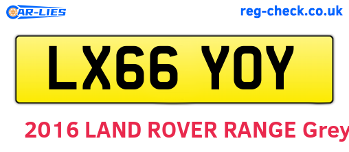 LX66YOY are the vehicle registration plates.