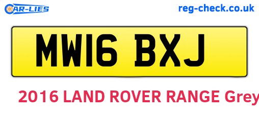 MW16BXJ are the vehicle registration plates.