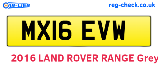 MX16EVW are the vehicle registration plates.