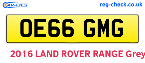 OE66GMG are the vehicle registration plates.