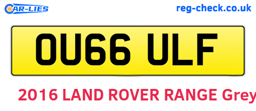 OU66ULF are the vehicle registration plates.