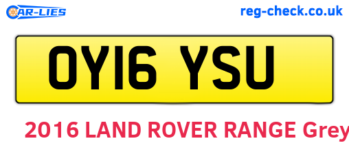 OY16YSU are the vehicle registration plates.