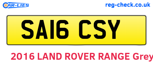SA16CSY are the vehicle registration plates.