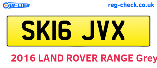 SK16JVX are the vehicle registration plates.