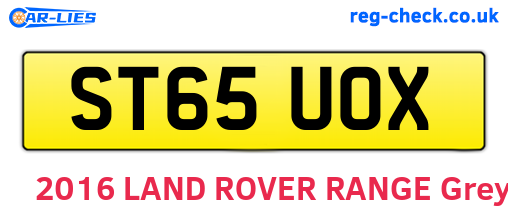 ST65UOX are the vehicle registration plates.