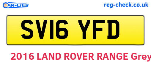 SV16YFD are the vehicle registration plates.