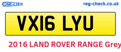 VX16LYU are the vehicle registration plates.