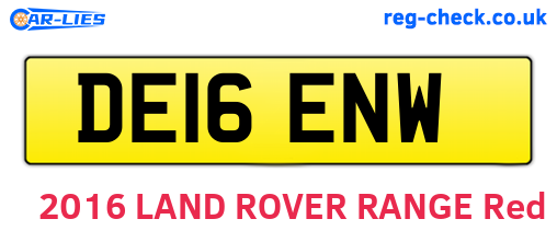DE16ENW are the vehicle registration plates.