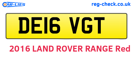 DE16VGT are the vehicle registration plates.