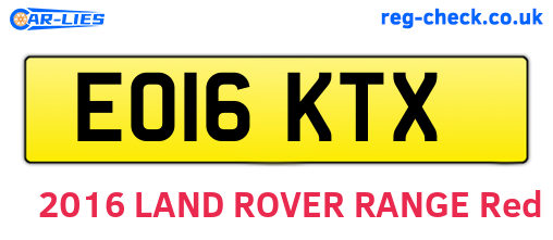 EO16KTX are the vehicle registration plates.