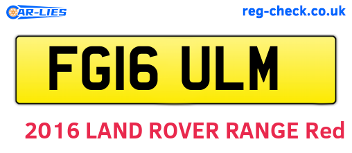FG16ULM are the vehicle registration plates.