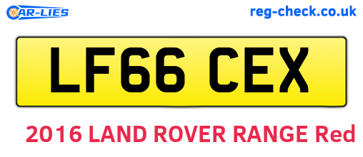 LF66CEX are the vehicle registration plates.