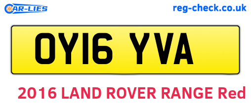 OY16YVA are the vehicle registration plates.