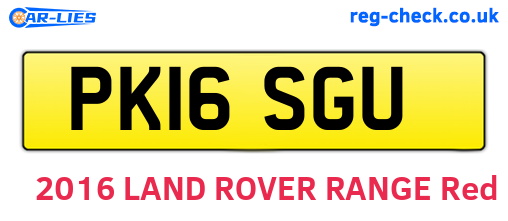 PK16SGU are the vehicle registration plates.