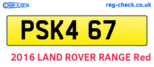 PSK467 are the vehicle registration plates.