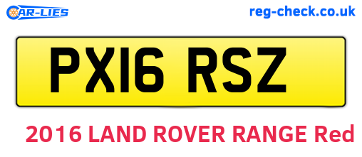 PX16RSZ are the vehicle registration plates.