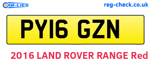 PY16GZN are the vehicle registration plates.