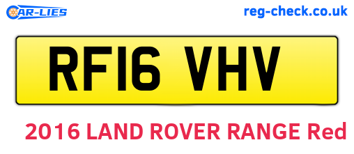 RF16VHV are the vehicle registration plates.