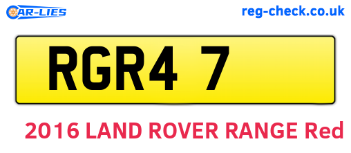 RGR47 are the vehicle registration plates.