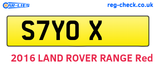 S7YOX are the vehicle registration plates.