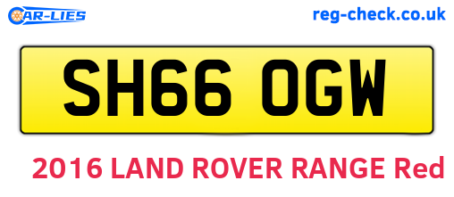 SH66OGW are the vehicle registration plates.
