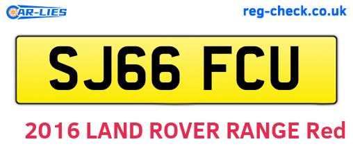 SJ66FCU are the vehicle registration plates.
