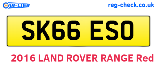 SK66ESO are the vehicle registration plates.