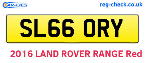 SL66ORY are the vehicle registration plates.